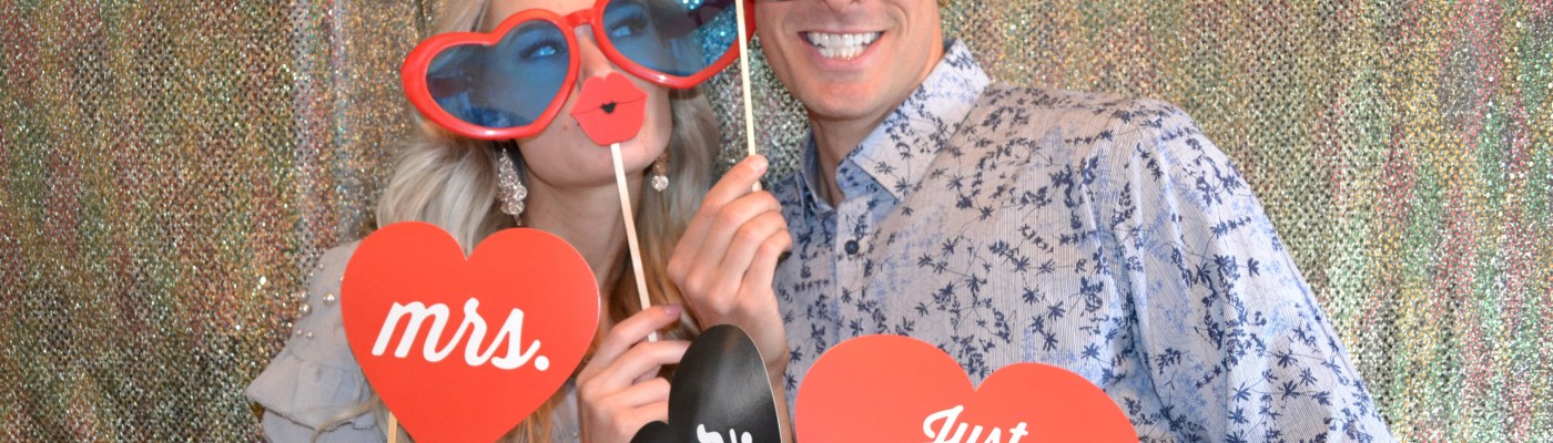 Salt Lake City wedding attendees have a good time in the photo booth